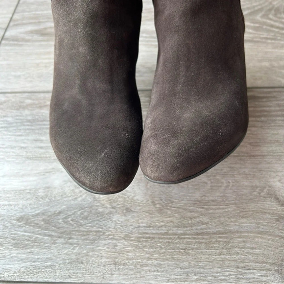 Arnold Churgin Handmade  Brown Suede Slouch Knee High Tall Heeled Boots - Picture 5 of 14